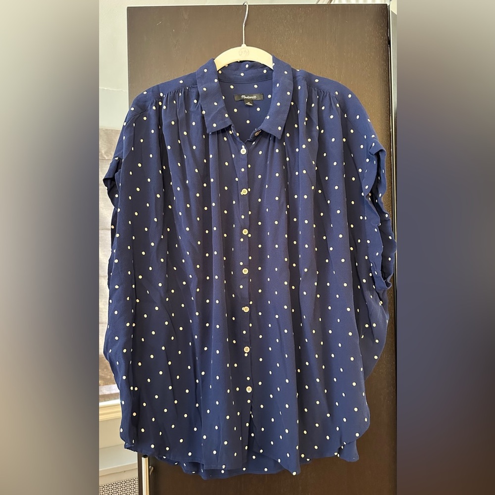 Madewell Reina Button Down Textured Top orig $85